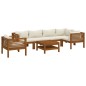 vidaXL 7-tlg. Garten-Lounge-Set mit Creme Kissen Massivholz Akazie vidaXL 7-tlg. Garten-Lounge-Set mit Creme Kissen Massivholz Akazie