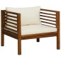 vidaXL 7-tlg. Garten-Lounge-Set mit Creme Kissen Massivholz Akazie vidaXL 7-tlg. Garten-Lounge-Set mit Creme Kissen Massivholz Akazie