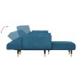 vidaXL Schlafsofa in L-Form Blau 275x140x70 cm Samt vidaXL Schlafsofa in L-Form Blau 275x140x70 cm Samt