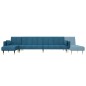 vidaXL Schlafsofa in L-Form Blau 275x140x70 cm Samt vidaXL Schlafsofa in L-Form Blau 275x140x70 cm Samt