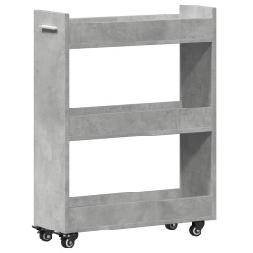 vidaXL Schrank mit Rollen Betongrau 60x22x79 cm Holzwerkstoff