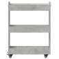 vidaXL Schrank mit Rollen Betongrau 60x22x79 cm Holzwerkstoff