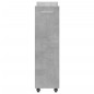 vidaXL Schrank mit Rollen Betongrau 60x22x79 cm Holzwerkstoff