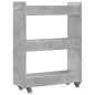 vidaXL Schrank mit Rollen Betongrau 60x22x79 cm Holzwerkstoff