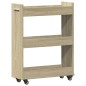 vidaXL Schrank mit Rollen Sonoma-Eiche 60x22x79 cm Holzwerkstoff vidaXL Schrank mit Rollen Sonoma-Eiche 60x22x79 cm Holzwerkstoff