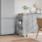 vidaXL Schrank mit Rollen Grau Sonoma 60x22x79 cm Holzwerkstoff vidaXL Schrank mit Rollen Grau Sonoma 60x22x79 cm Holzwerkstoff