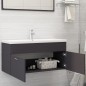 Waschbeckenunterschrank mit Einbaubecken Grau Holzwerkstoff Waschbeckenunterschrank mit Einbaubecken Grau Holzwerkstoff