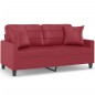 vidaXL 2-Sitzer-Sofa mit Zierkissen Weinrot 140 cm Kunstleder vidaXL 2-Sitzer-Sofa mit Zierkissen Weinrot 140 cm Kunstleder