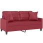 vidaXL 2-Sitzer-Sofa mit Zierkissen Weinrot 140 cm Kunstleder vidaXL 2-Sitzer-Sofa mit Zierkissen Weinrot 140 cm Kunstleder