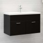 Waschbeckenunterschrank mit Einbaubecken Schwarz Holzwerkstoff Waschbeckenunterschrank mit Einbaubecken Schwarz Holzwerkstoff