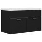 Waschbeckenunterschrank mit Einbaubecken Schwarz Holzwerkstoff Waschbeckenunterschrank mit Einbaubecken Schwarz Holzwerkstoff