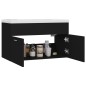 Waschbeckenunterschrank mit Einbaubecken Schwarz Holzwerkstoff Waschbeckenunterschrank mit Einbaubecken Schwarz Holzwerkstoff