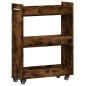 vidaXL Schrank mit Rollen Räuchereiche 60x22x79 cm Holzwerkstoff vidaXL Schrank mit Rollen Räuchereiche 60x22x79 cm Holzwerkstoff