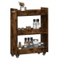 vidaXL Schrank mit Rollen Räuchereiche 60x22x79 cm Holzwerkstoff vidaXL Schrank mit Rollen Räuchereiche 60x22x79 cm Holzwerkstoff