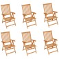 vidaXL Gartenstühle 6 Stk. mit Taupe Kissen Massivholz Teak vidaXL Gartenstühle 6 Stk. mit Taupe Kissen Massivholz Teak