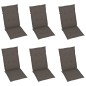 vidaXL Gartenstühle 6 Stk. mit Taupe Kissen Massivholz Teak vidaXL Gartenstühle 6 Stk. mit Taupe Kissen Massivholz Teak