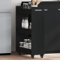 vidaXL Schrank mit Rollen Schwarz 60x22x79 cm Holzwerkstoff vidaXL Schrank mit Rollen Schwarz 60x22x79 cm Holzwerkstoff
