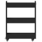 vidaXL Schrank mit Rollen Schwarz 60x22x79 cm Holzwerkstoff vidaXL Schrank mit Rollen Schwarz 60x22x79 cm Holzwerkstoff