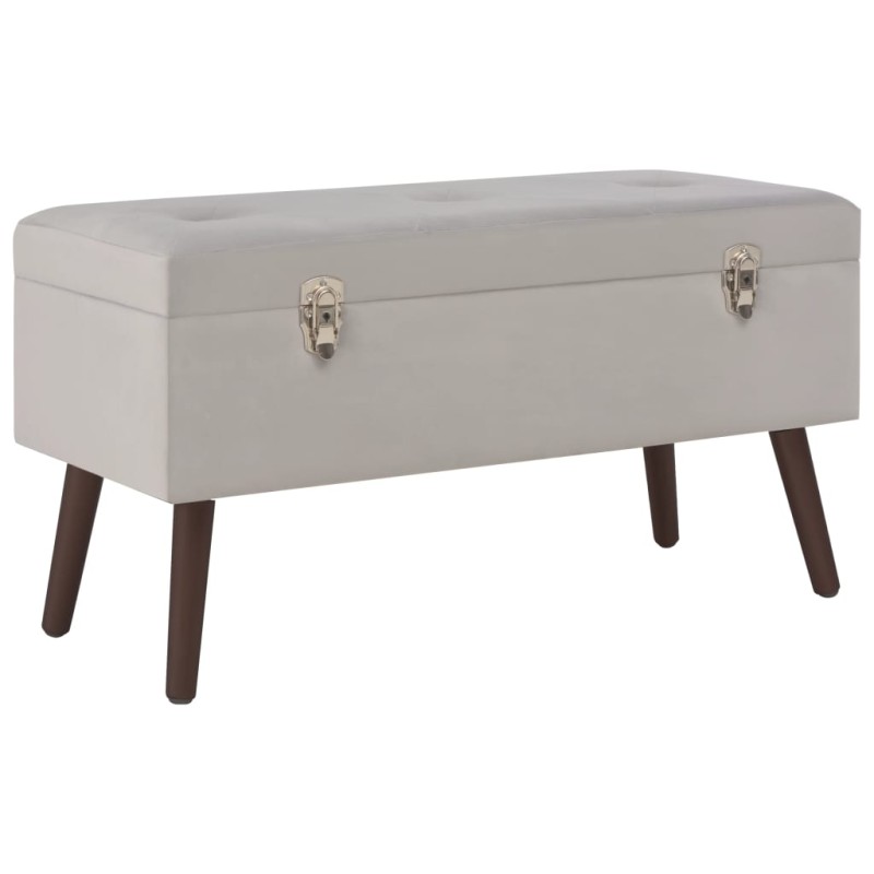 Bank mit Staufach Grau 80 cm Samt Bank mit Staufach Grau 80 cm Samt