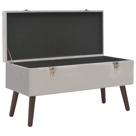 Bank mit Staufach Grau 80 cm Samt