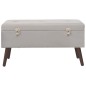 Bank mit Staufach Grau 80 cm Samt Bank mit Staufach Grau 80 cm Samt