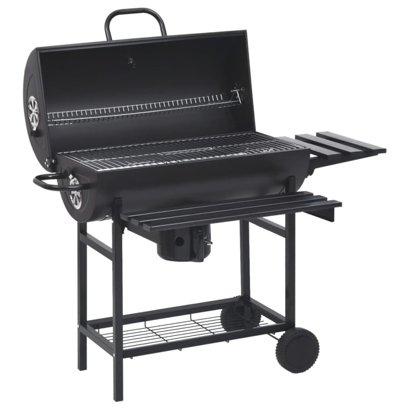 vidaXL Grillwagen mit Rädern und Ablagen Schwarz Stahl 115x85x95 cm vidaXL Grillwagen mit Rädern und Ablagen Schwarz Stahl 115x85x95 cm