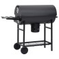 vidaXL Grillwagen mit Rädern und Ablagen Schwarz Stahl 115x85x95 cm vidaXL Grillwagen mit Rädern und Ablagen Schwarz Stahl 115x85x95 cm