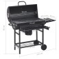 vidaXL Grillwagen mit Rädern und Ablagen Schwarz Stahl 115x85x95 cm vidaXL Grillwagen mit Rädern und Ablagen Schwarz Stahl 115x85x95 cm