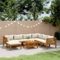 vidaXL 8-tlg. Garten-Lounge-Set mit Creme Kissen Massivholz Akazie vidaXL 8-tlg. Garten-Lounge-Set mit Creme Kissen Massivholz Akazie