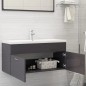 Waschbeckenunterschrank mit Einbaubecken Hochglanz-Grau Waschbeckenunterschrank mit Einbaubecken Hochglanz-Grau