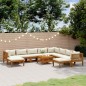 vidaXL 11-tlg. Garten-Lounge-Set mit Creme Kissen Massivholz Akazie vidaXL 11-tlg. Garten-Lounge-Set mit Creme Kissen Massivholz Akazie