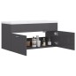 Waschbeckenunterschrank mit Einbaubecken Hochglanz-Grau Waschbeckenunterschrank mit Einbaubecken Hochglanz-Grau