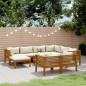 vidaXL 10-tlg. Garten-Lounge-Set mit Creme Kissen Massivholz Akazie vidaXL 10-tlg. Garten-Lounge-Set mit Creme Kissen Massivholz Akazie