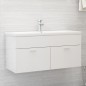 Waschbeckenunterschrank mit Einbaubecken Hochglanz-Weiß Waschbeckenunterschrank mit Einbaubecken Hochglanz-Weiß