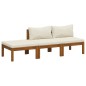 vidaXL 3-tlg. Garten-Lounge-Set mit Creme Kissen Massivholz Akazie vidaXL 3-tlg. Garten-Lounge-Set mit Creme Kissen Massivholz Akazie