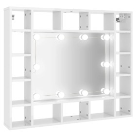 vidaXL Spiegelschrank mit LED Hochglanz-Weiß 91x15x76,5 cm
