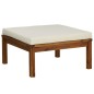 vidaXL 7-tlg. Garten-Lounge-Set mit Creme Kissen Massivholz Akazie