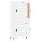 Highboard Hochglanz-Weiß 69,5x34x180 cm Holzwerkstoff Highboard Hochglanz-Weiß 69,5x34x180 cm Holzwerkstoff