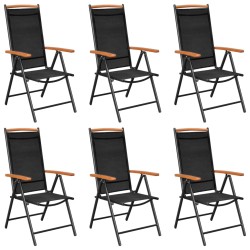 7-tlg. Garten-Essgruppe Aluminium Schwarz