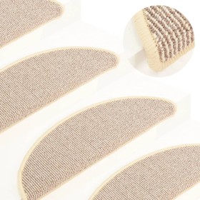 vidaXL Treppenmatten 15 Stk. Weiß und Braun 56x17x3 cm