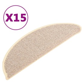 vidaXL Treppenmatten 15 Stk. Weiß und Braun 56x17x3 cm