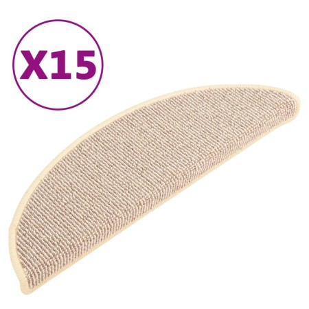 vidaXL Treppenmatten 15 Stk. Weiß und Braun 56x17x3 cm