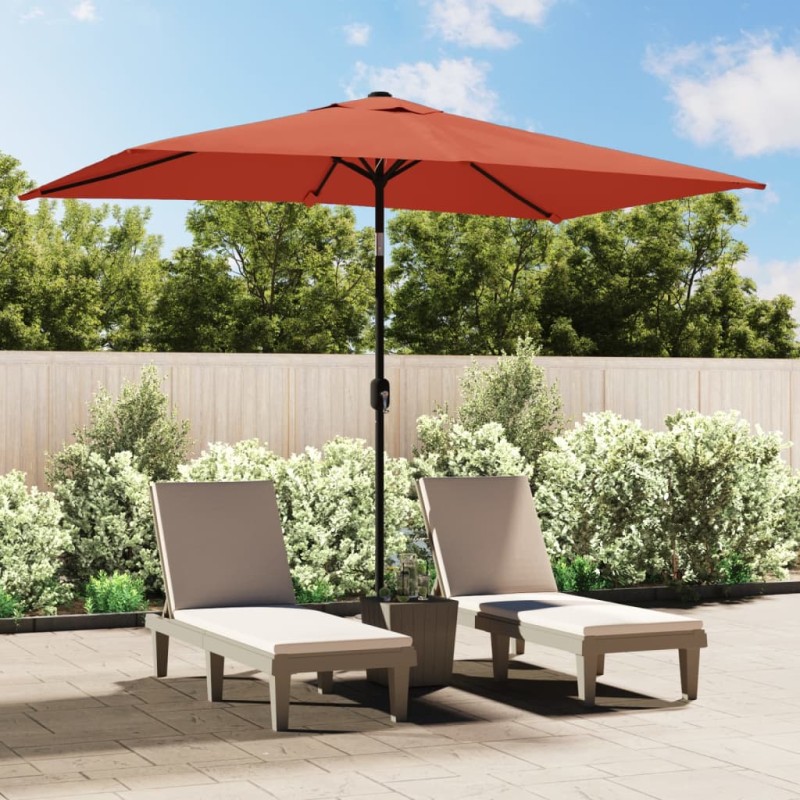 vidaXL Sonnenschirm mit Metall-Mast 300 x 200 cm Terrakotta-Rot vidaXL Sonnenschirm mit Metall-Mast 300 x 200 cm Terrakotta-Rot