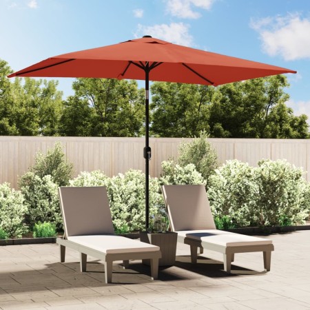 vidaXL Sonnenschirm mit Metall-Mast 300 x 200 cm Terrakotta-Rot