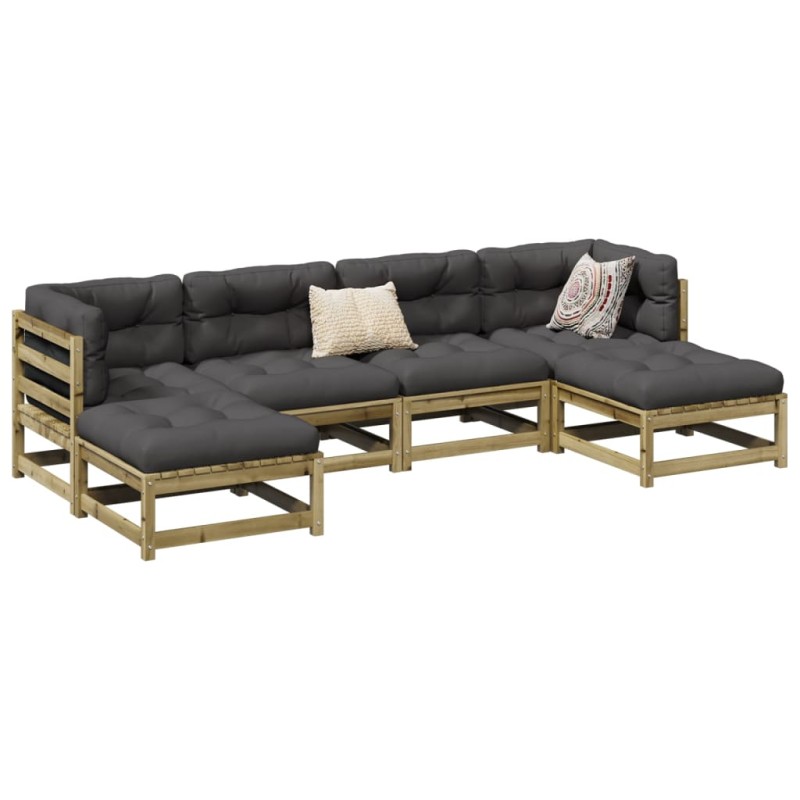 vidaXL 6-tlg. Garten-Sofagarnitur mit Kissen Kiefernholz Imprägniert vidaXL 6-tlg. Garten-Sofagarnitur mit Kissen Kiefernholz Imprägniert