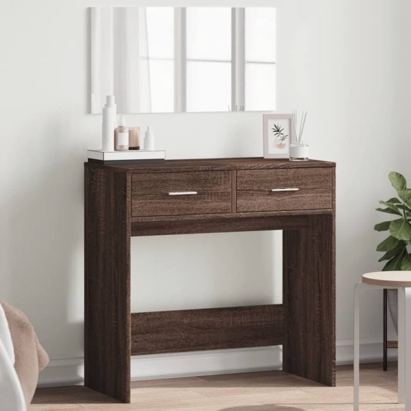 vidaXL Schminktisch mit Spiegel Braun Eichen-Optik 80x39x80 cm vidaXL Schminktisch mit Spiegel Braun Eichen-Optik 80x39x80 cm