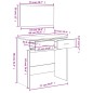 vidaXL Schminktisch mit Spiegel Braun Eichen-Optik 80x39x80 cm vidaXL Schminktisch mit Spiegel Braun Eichen-Optik 80x39x80 cm