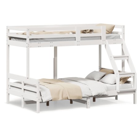 vidaXL Etagenbett 80x200/120x200 cm Weiß Massivholz Kiefer