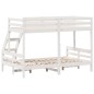 vidaXL Etagenbett 80x200/120x200 cm Weiß Massivholz Kiefer vidaXL Etagenbett 80x200/120x200 cm Weiß Massivholz Kiefer