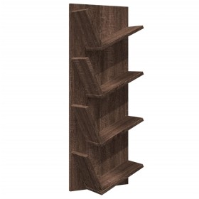 vidaXL Wand-Bücherregal mit 4 Fächern Braun Eichen-Optik 33x16x90 cm